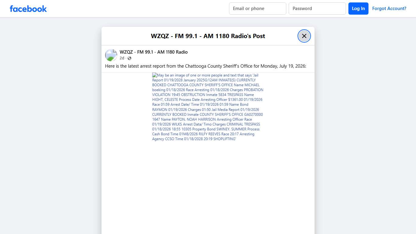 Here is the latest arrest... - WZQZ - FM 99.1 - AM 1180 Radio | Facebook