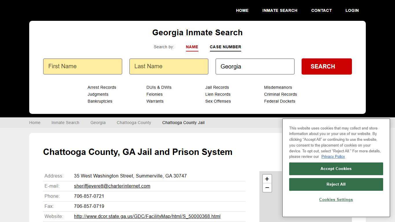 Chattooga County Jail Inmate Records Search, Georgia - StateCourts